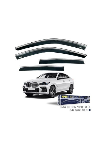 Bmw X6 G06 2020 - Kromlu Cam Rüzgarlığı 4lü Parça