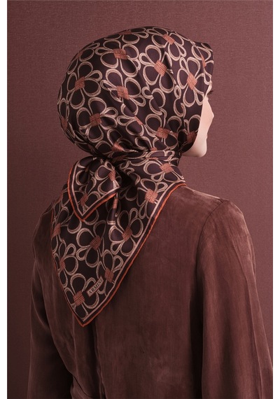 Armine İpek Eşarp 2027 Kış - 9638-03 Acı Kahve Twill