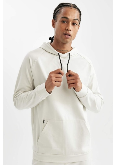 DeFactoFit Standart Fit Kapüşonlu Cepli Skuba Dalgıç Kumaş Sporcu Sweatshirt D1950AX24AUBG721