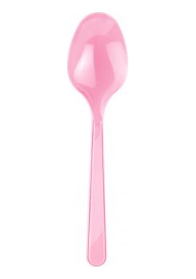 25Er Adet Pembe Plastik Çatal. Plastik Kaşık. Plastik Bıçak