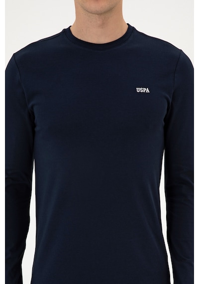 U.S. Polo Assn. Erkek Slim Fit Bisiklet Yaka Lacivert Süprem Basic Sweatshirt 50313744-VR033