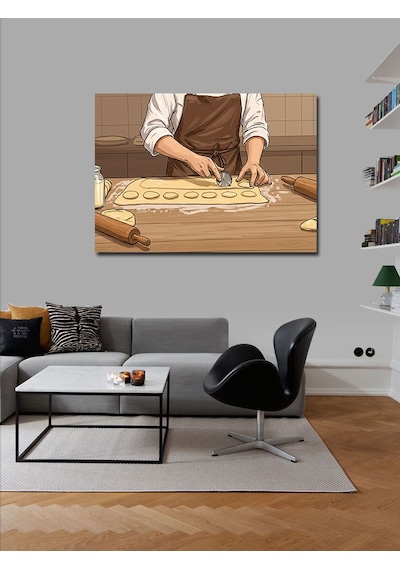 Kanvas Tablo Hamur Kesme Süreci 100cmx140cm