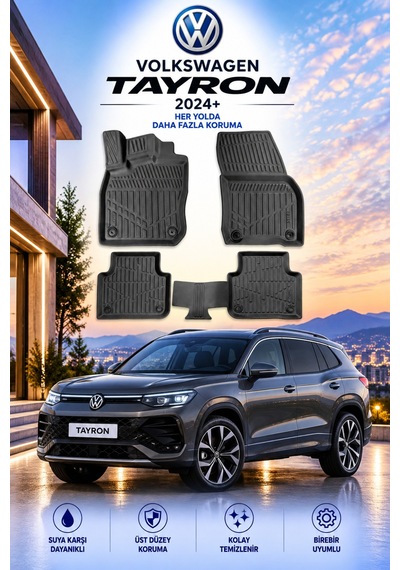 Volkswagen Tayron 2024+ Aracınıza Özel Üretim Havuzlu Paspas Takımı A+ -mod-
