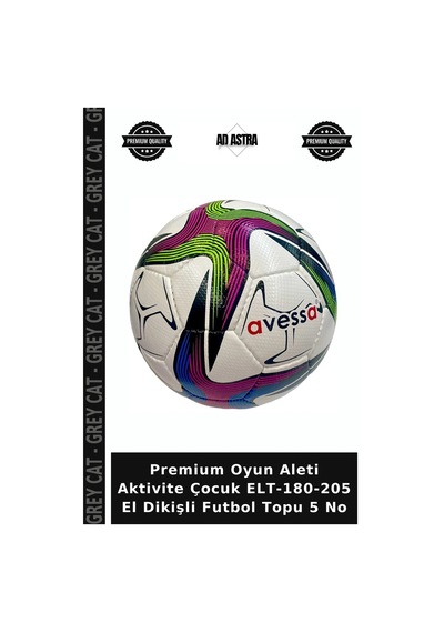 Premium Oyun Aleti Aktivite Çocuk Elt-180-205 El Dikişli Futbol Topu 5 No Çok Renkli