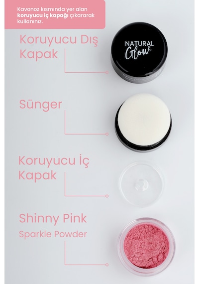 Bade Natural Sparkle Powder Shinny Pink Toz Işıltılı Allık Doğal