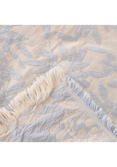Soft Çiçek Desenli Çift Kişilik Yatak Örtüsü - Mavi - 225x250 Cm Renkli