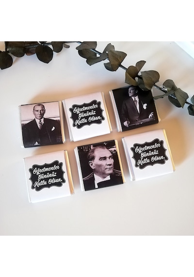 Atatürk Resimli Öğretmenler Günü Hediye Madlen Çikolata 18'li