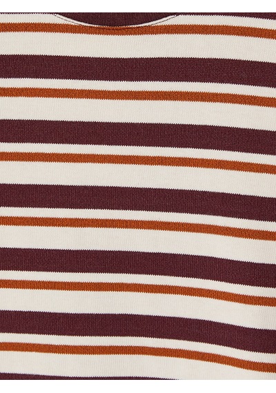 Lcw Vision Bordo Bisiklet Yaka Çizgili Kadın Body