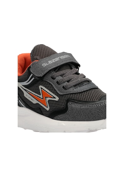 Slazenger KAORU IN Çocuk Cırt Cırtlı Koyu Gri - Turuncu Sneaker