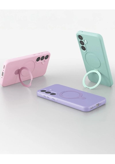 Samsung Samsung Uyumlu Galaxy A15 4g Regal Magsafe Standlı Kapak - Çöl Titanyum