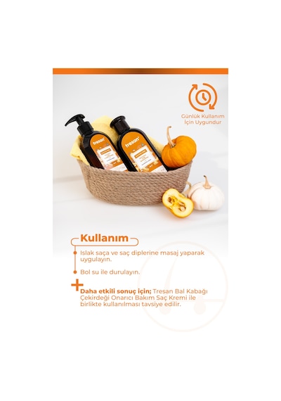 Bal Kabağı Çekirdeği Onarıcı Sülfatsız Bakım Şampuanı İşlem Görmüş Ve Yıpranmış Saçlar 300 Ml İnce Telli