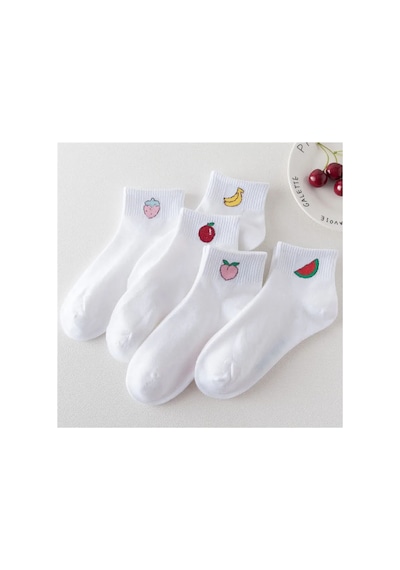 Worthy Socks 5'li Meyve Desenli Patik Bilek Çorap 5 Çift