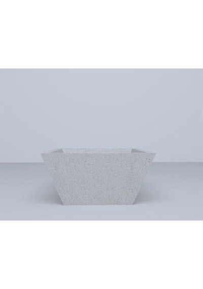 Nuano Consept Royal Serisi Yuvarlak Saksı Beyaz 30x15