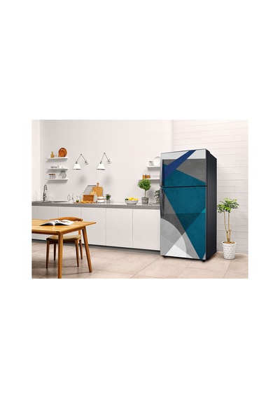 Mavi Geometrik Buzdolabı Kaplama Sticker Kendinden Yapışkanlı Folyo 75x200 Cm