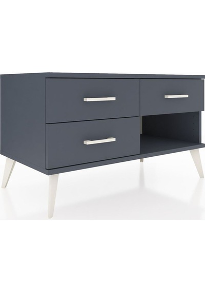 Hyperion Şifonyer 3 Çekmeceli 88x44x48 Antrasit-antrasit Antrasit Hyperion Şifonyer 3 Çekmeceli 88x44x48 Antrasit-antrasit Antrasit