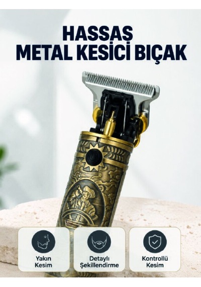Şarj Edilebilir Saç Sakal Kesme Makinesi 300 Dakika Kullanım 3 Ta