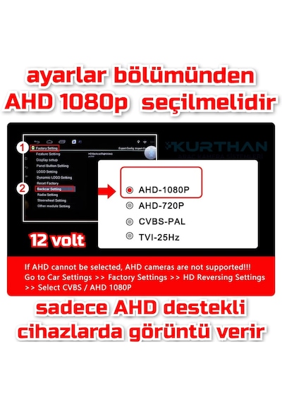 Ahd 1080p 150'' Geniş Açılı Metal Kasa 4 3 Cm Mini Kamera 12 V