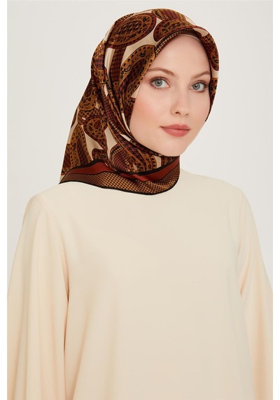 Armine Etnik Desenli Sura Saf İpek Eşarp 9208d 05 Çok Renkli
