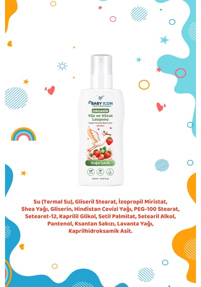Doğal Vegan Çilekli Yüz Ve Vücut Losyonu 200 Ml