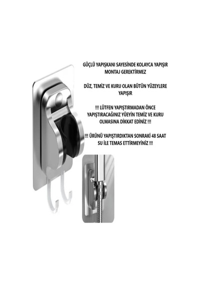 Gri Duş Mafsalı Yapışkanlı Askılı Lif Havlu Asma Duş Başlığı Tutacağı Banyo Duşakabin Gümüş Diğer