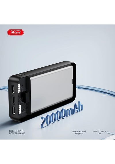 Pb313 20000 Mah Taşınabilir Powerbank Çift Usb-a Çıkışlı Ve Type-c Girişli İnce Harici Batarya, Kompakt Şarj Cihazı - Beyaz
