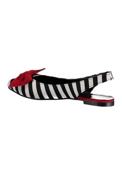 Fox Shoes Siyah/Beyaz/Kırmızı Kadın Babet D726774404