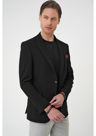 Efor Slim Fit Mono Yaka Torba Cep Çift Yırtmaçlı Casual Siyah Ceket C 711 Siyah Efor Slim Fit Mono Yaka Torba Cep Çift Yırtmaçlı Casual Siyah Ceket C 711 Siyah