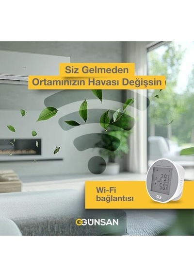 Günsan Akıllı Wifi Sıcaklık &amp Nem Sensörü Tuya &amp Smart Life Uyumlu