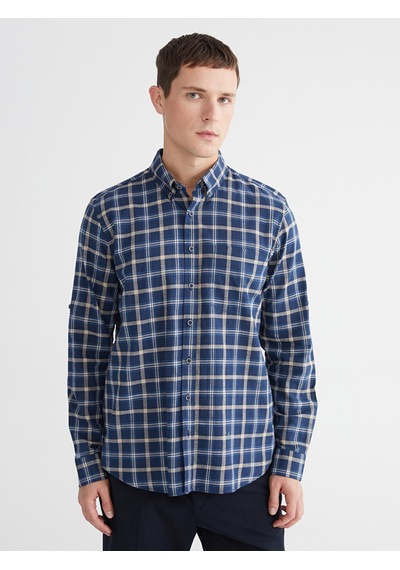 Lcwaıkıkı Classic Lacivert Regular Fit Ekose Erkek Gömlek