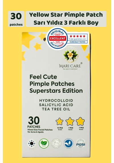 Mari Care Feel Cute Pimple Patches Superstars Edition 30 Adet Sarı