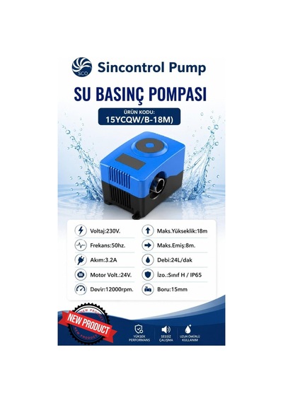 Sincontroller Yeni Nesil Su Motoru Su Pompası 18m