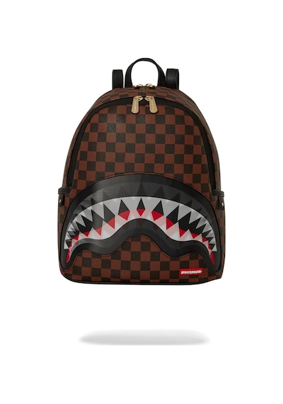 Sprayground Lenticular Effects Savage Köpekbalığı Sırt Çantası, Suya Dayanıklı, Suni Deri Kahverengi