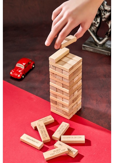 Cezalı Jenga Denge Oyunu Tower Büyük Boy 54 Parça