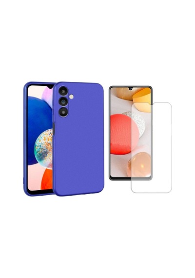 Samsung Galaxy A14 İle Uyumlu Kılıf Soft Yumuşak Telefon Kılıfı Ve Temperli Cam Ekran Koruyucu