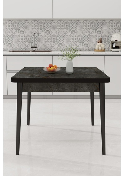 Renlife Küçük Mutfak Yemek Masası 70x70 Kare Metal Ayaklı Modern Masa Antrasit Gri Renlife Küçük Mutfak Yemek Masası 70x70 Kare Metal Ayaklı Modern Masa Antrasit Gri