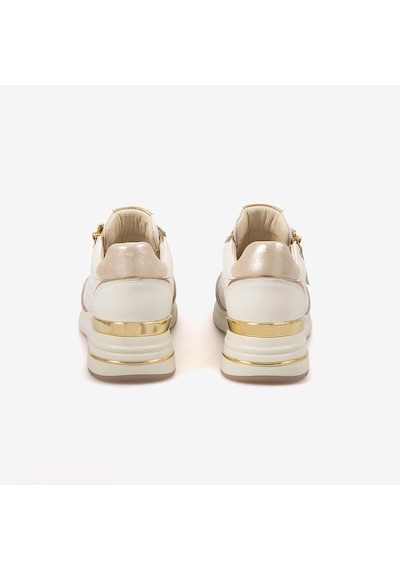 Kemal Tanca Kadın Eva Taban Kapitone Dikiş Bağcıklı Spor & Sneaker Ayakkabı 7100 Krem