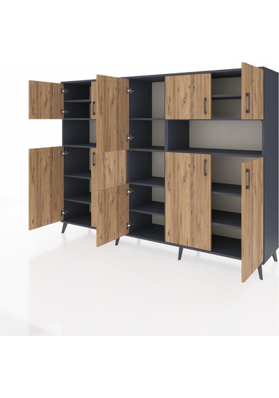 Hyperion Dolap 14 Raflı 10 Kapaklı 220x44x163 Antrasit-çam/antras Antrasit-çam/antrasit Hyperion Dolap 14 Raflı 10 Kapaklı 220x44x163 Antrasit-çam/antras Antrasit-çam/antrasit