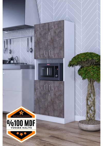 Rafineri Roma Çok Amaçlı Dolap Kapaklı Bölmeli Mikrodalga Fırın Mutfak Balkon Banyo Mdf Gri - Beyaz Rafineri Roma Çok Amaçlı Dolap Kapaklı Bölmeli Mikrodalga Fırın Mutfak Balkon Banyo Mdf Gri - Beyaz