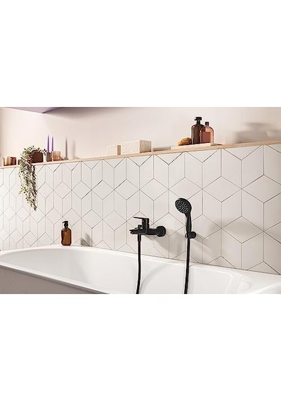 Start 100 Quickfix El Duşu 2 Akışlı Yağmur Ve Jet Kireç Önleyici Sistem, Banyo-duş Başlığı, Mat Siyah, 279462430