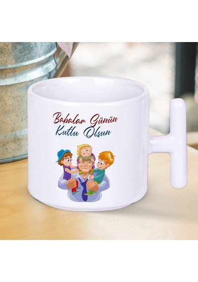 Babalar Günün Kutlu Olsun Yazılı Babalar Gününe Özel T Kupa Bardak