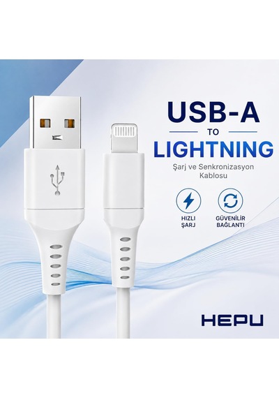 Hp-nyk005 Nova Series Usb-a To Lightning 3.1a Hızlı Şarj Ve Veri Transfer Kablosu 1 Metre İphone İpad Ve Lightning Destekli Apple Cihazları İle Uyumlu Beyaz