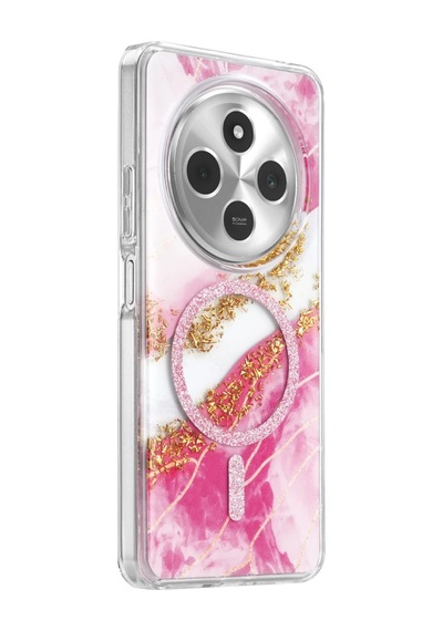 Onegif Xiaomi Redmi 14c Lotus Simli Magsafe Kapak - Pembe