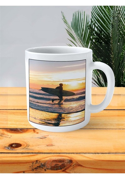 Surf Sörf Baskılı Kupa Bardak Kişiye Özel Desen 3 Çok Renkli