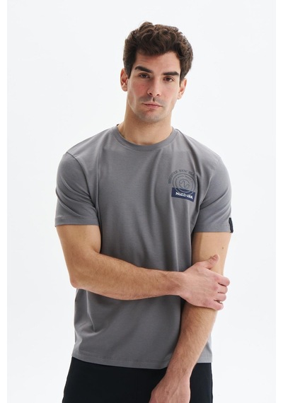 AR-MA Arma Erkek Regular Fit Yazı Baskılı Süprem Bisiklet Yaka Tişört Y29344472302 Gri