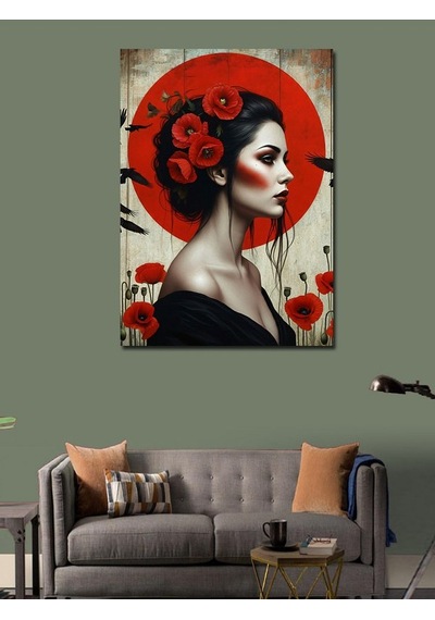 Kanvas Tablo Gelin Çiçeği Kadın 70cmx100cm