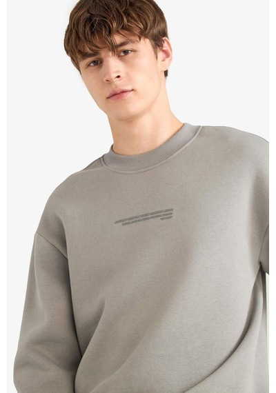 Defacto Boxy Fit Bisiklet Yaka Baskılı Sweatshirt X8282az25augr169 Gri Defacto Boxy Fit Bisiklet Yaka Baskılı Sweatshirt X8282az25augr169 Gri