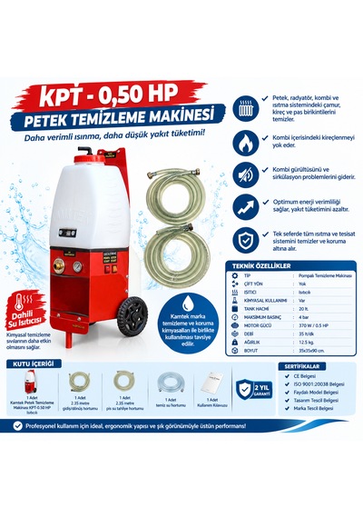 Kpt- 0.50 Hp Isıtıcılı Kombi Ve Petek Temizleme Makinası