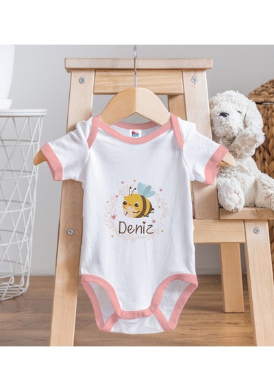 Bk Gift Bk Kids Kişiye Özel Pembe Bebek Body Zıbın - Model 162 12-18 Ay