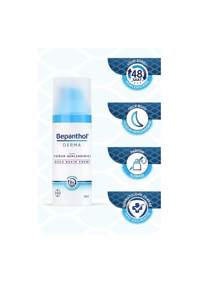 Bepanthol Derma Yoğun Nemlendirici Gece Bakım Kremi 2 x 50 ML