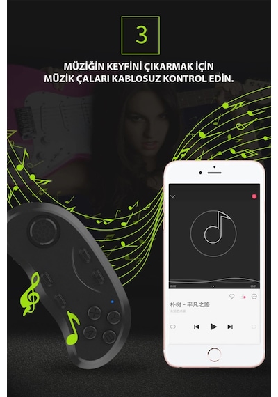 Shinecon Sc-b01 Sanal Gerçeklik Gözlüğü Kumandası - Siyah
